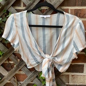 Striped cropped blouse